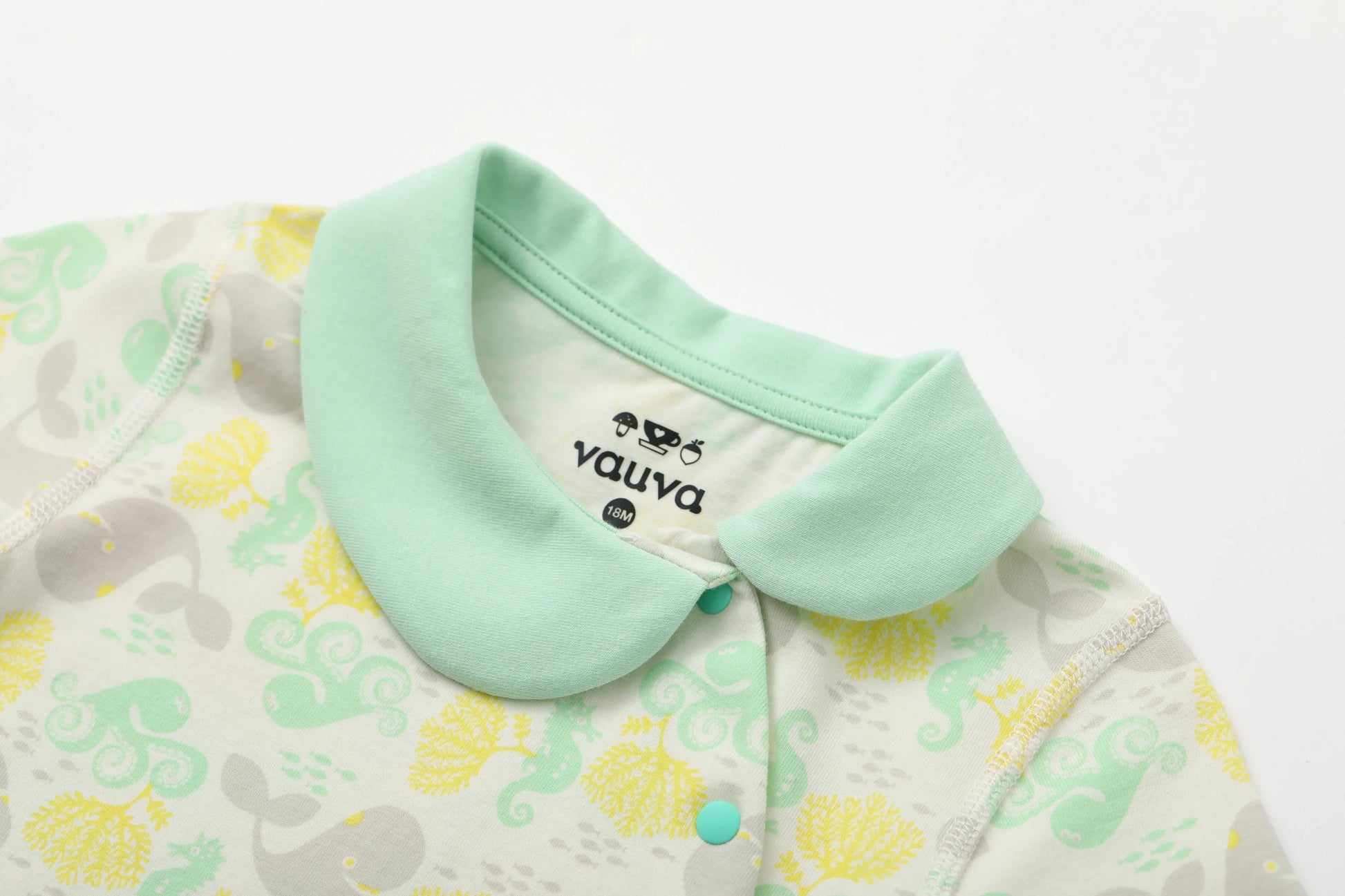VAUVA Vauva SS24 - Baby Girl's Whale Print Organic Cotton Romper Romper