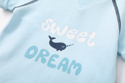 VAUVA Vauva SS24 - Baby Boy Sweet Dream Short Sleeves Top (Blue) Tops