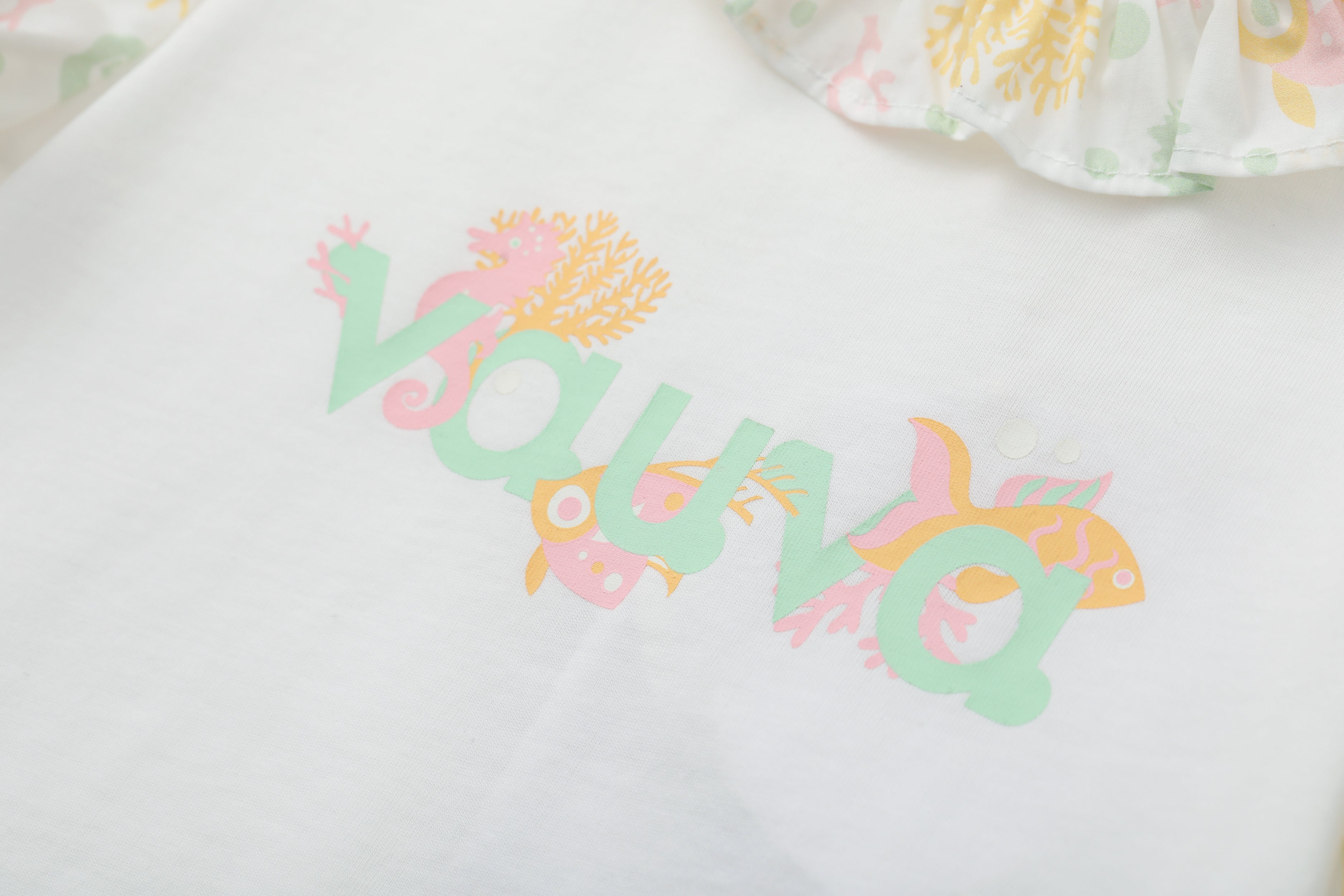 VAUVA Vauva SS24 - Toddler Girl Vauva Logo Print with Collar Tops