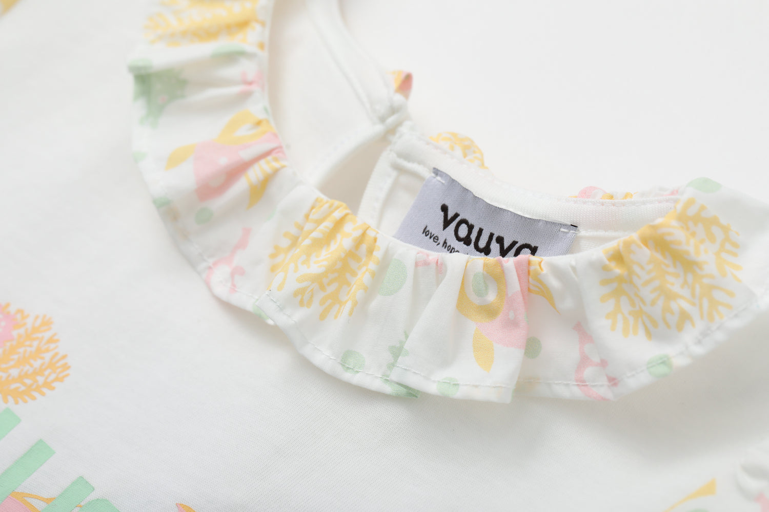 VAUVA Vauva SS24 - Toddler Girl Vauva Logo Print with Collar Tops