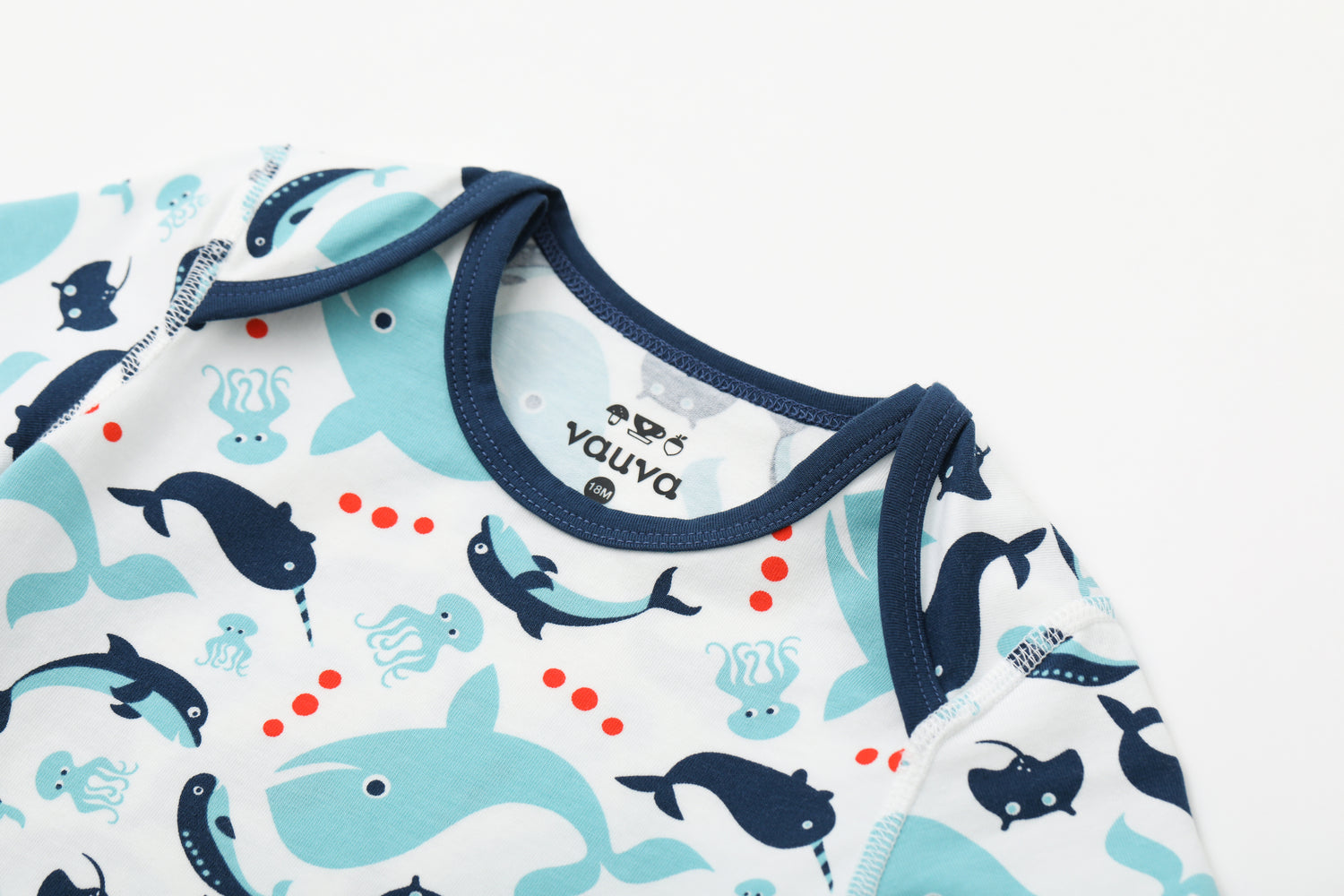 VAUVA Vauva SS24 - Baby Boy Whale Short Sleeves Bodysuit Bodysuit