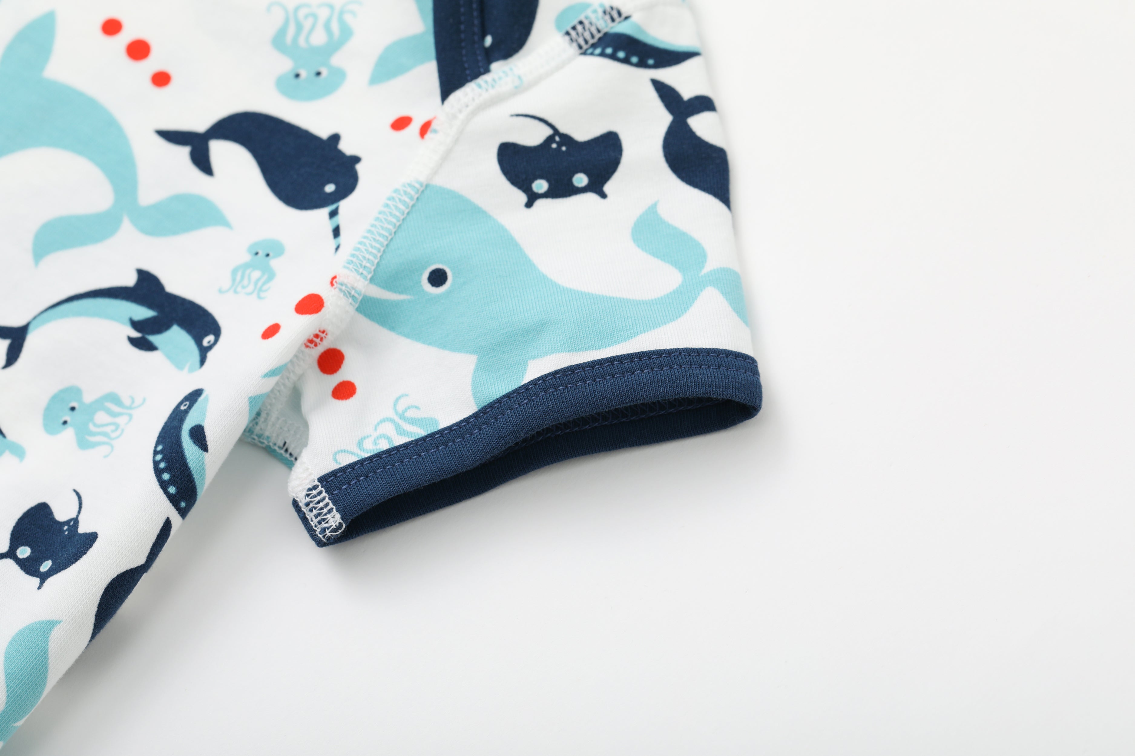 VAUVA Vauva SS24 - Baby Boy Whale Short Sleeves Bodysuit Bodysuit