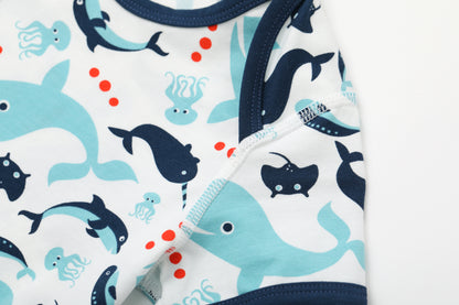 VAUVA Vauva SS24 - Baby Boy Whale Short Sleeves Bodysuit Bodysuit