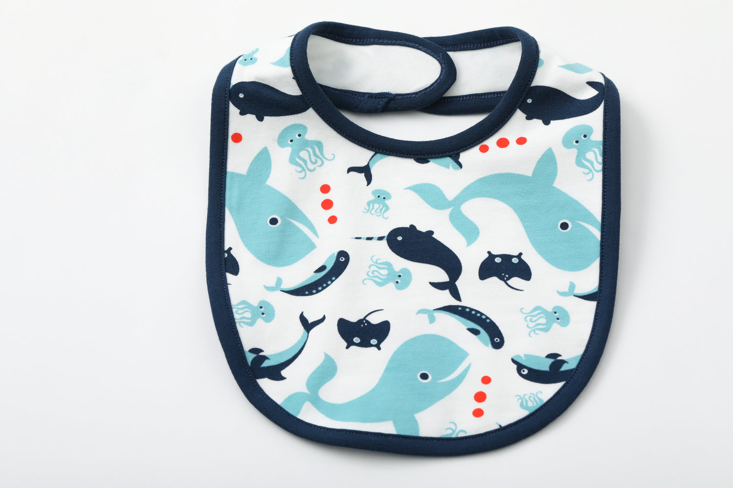 VAUVA Vauva SS24 - Baby Boy Whale Printed Bib Bib