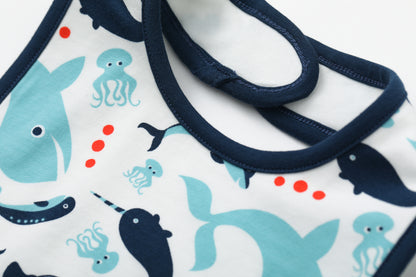 VAUVA Vauva SS24 - Baby Boy Whale Printed Bib Bib