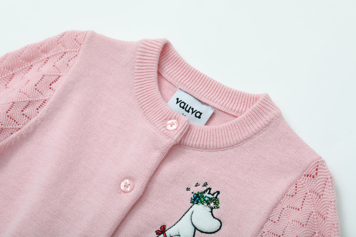 Vauva x Moomin - Baby Girls Moomin Long Sleeve Cardigan (Pink)