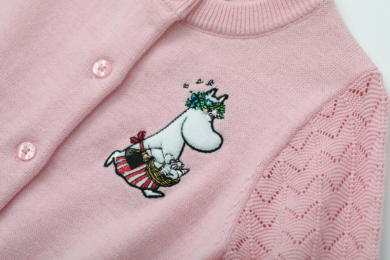 Vauva x Moomin - Baby Girls Moomin Long Sleeve Cardigan (Pink)  - Product Image 8
