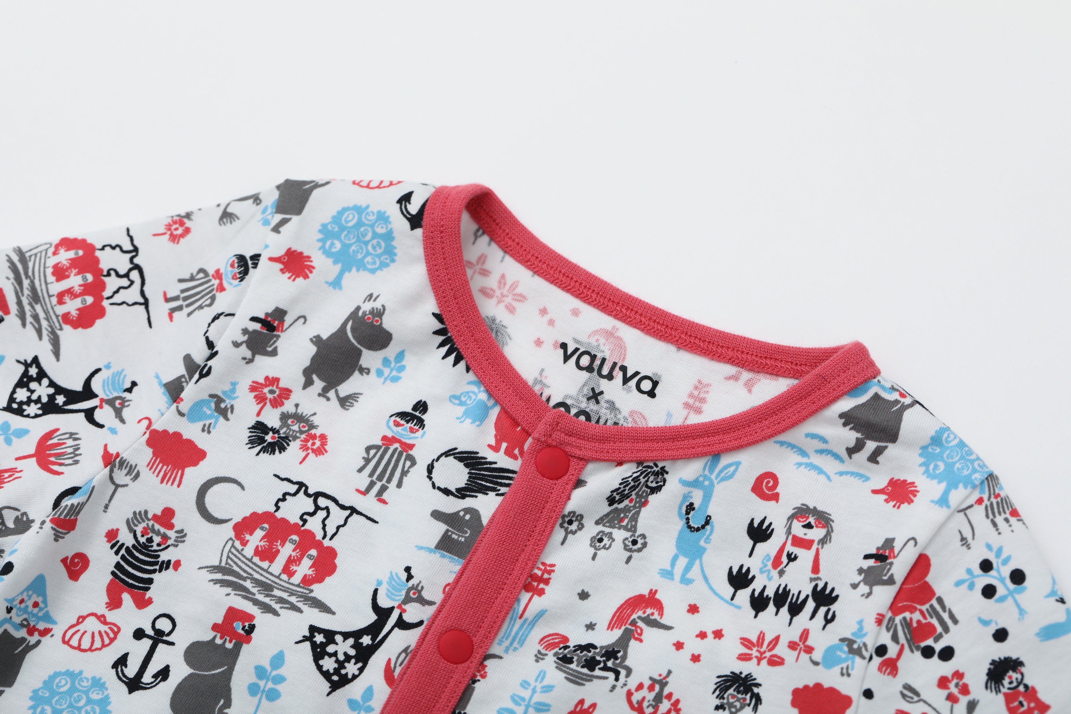 Vauva x Moomin Vauva x Moomin - Baby Moomin Printed Short Sleeved Romper (Red/Blue) Romper