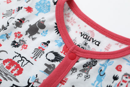 Vauva x Moomin Vauva x Moomin - Baby Moomin Printed Short Sleeved Romper (Red/Blue) Romper