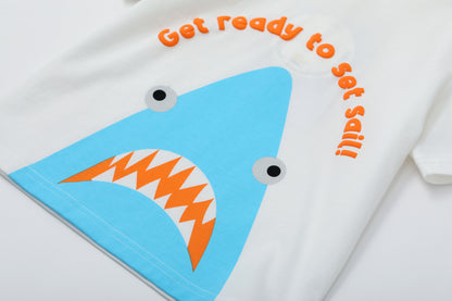 VAUVA Vauva SS24 - Toddler Shark Print T-Shirt Top Tops