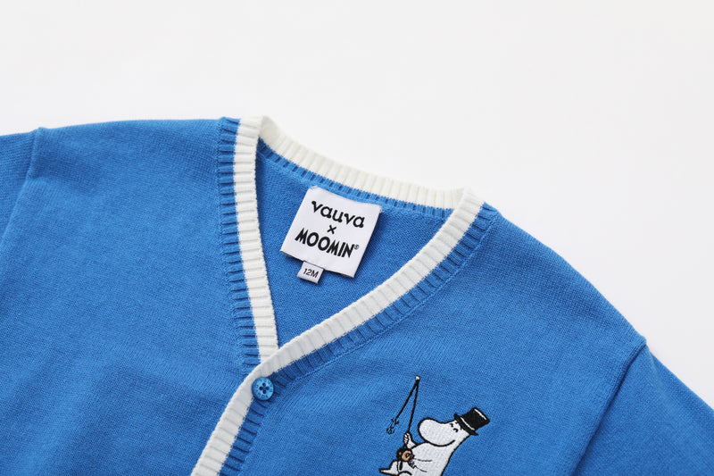 Vauva x Moomin - Baby Moomin Long Sleeve Cardigan (Blue) - Product Image 4