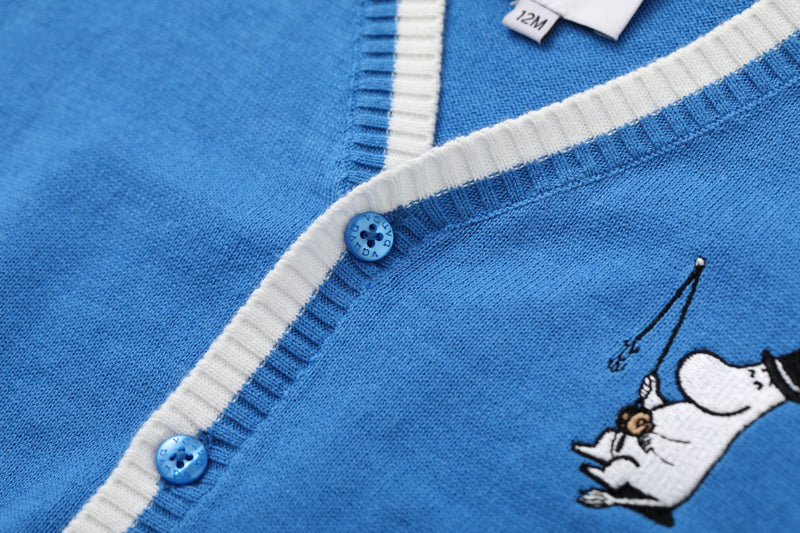 Vauva x Moomin - Baby Moomin Long Sleeve Cardigan (Blue) - Product Image 9