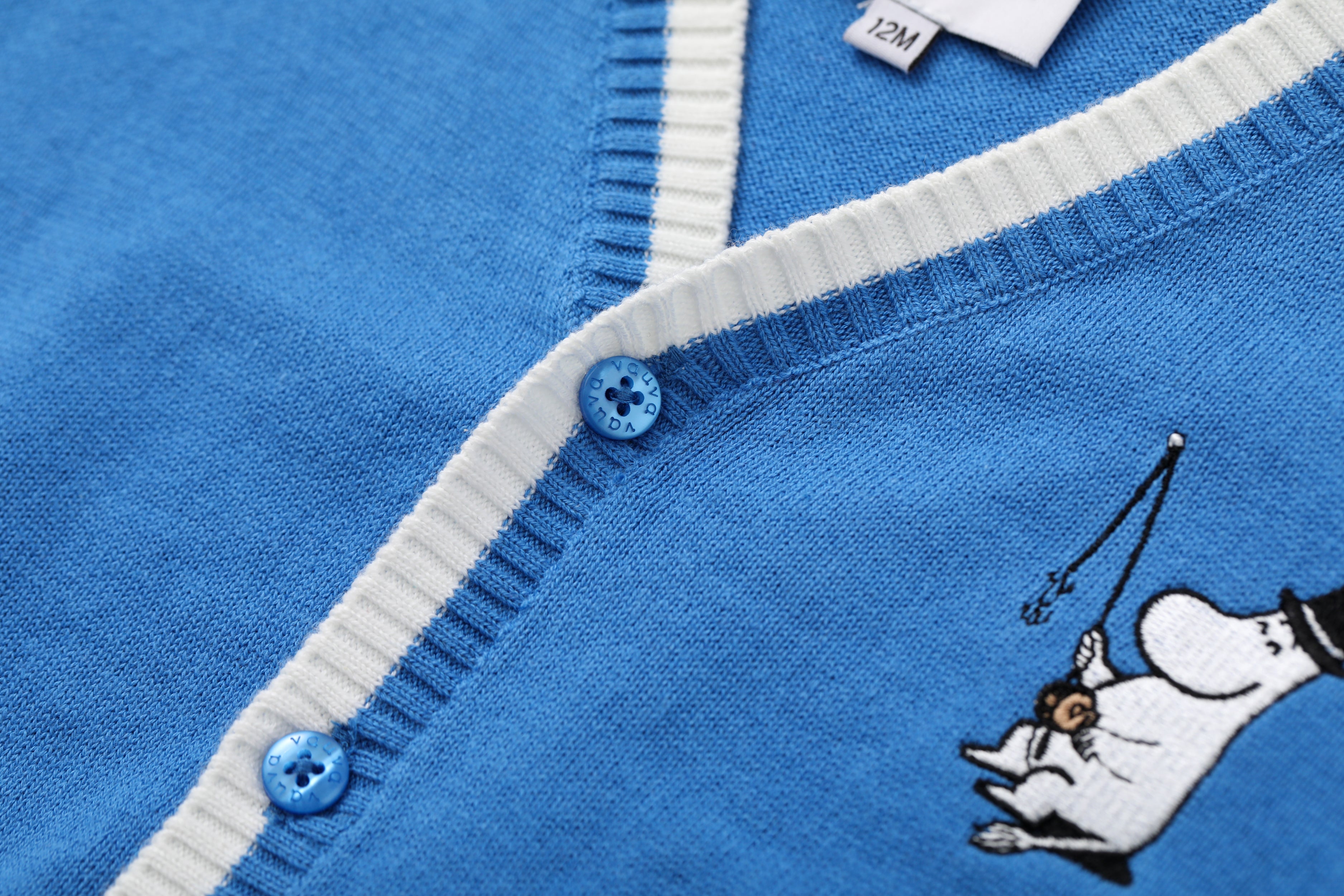 Vauva x Moomin Vauva x Moomin - Baby Moomin Embroidered Long Sleeve Cardigan (Blue) CARDIGAN