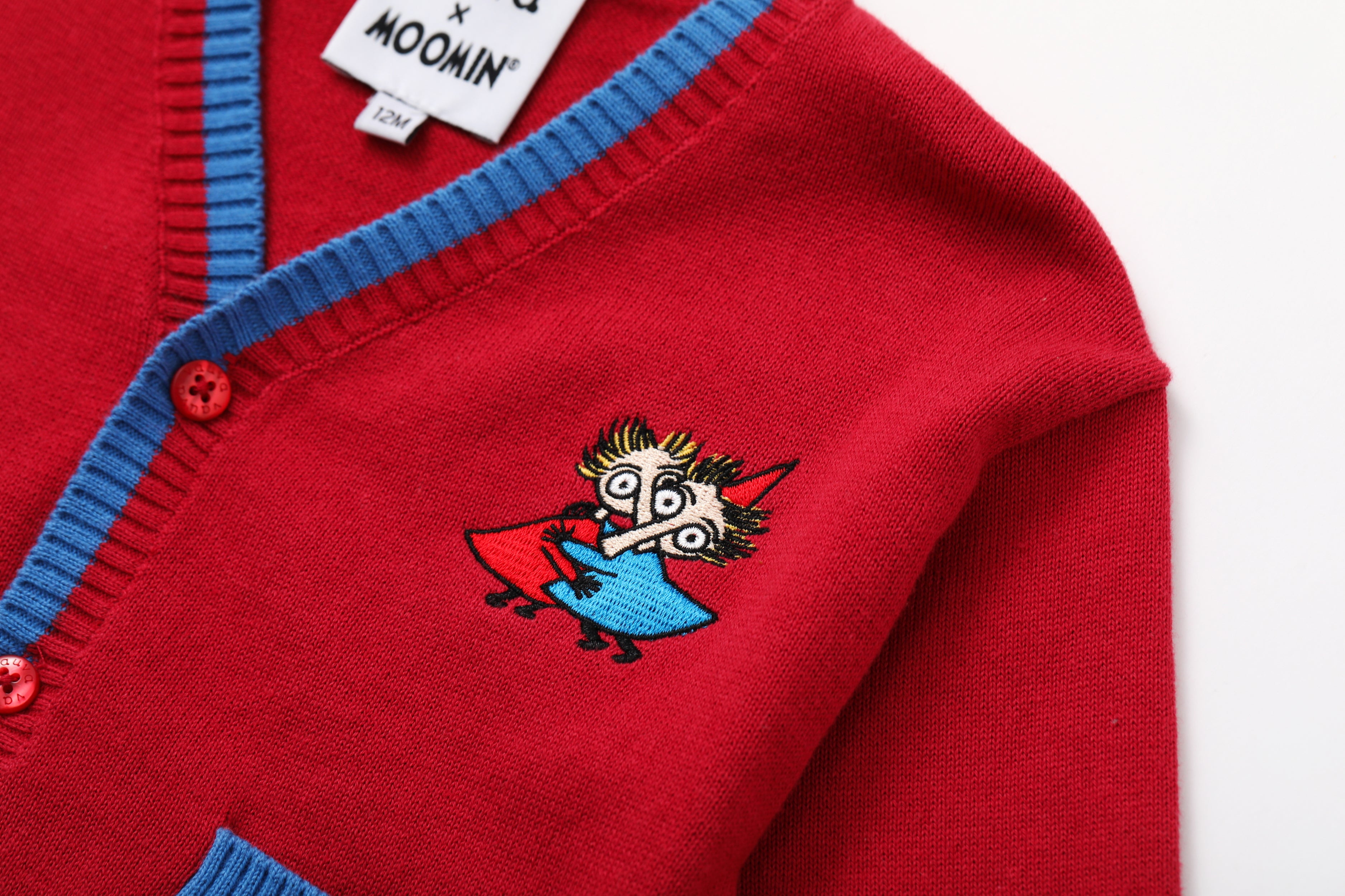 Vauva x Moomin Vauva x Moomin - Baby Thingumy &amp; Bob Embroidered Cardigan (Red) CARDIGAN