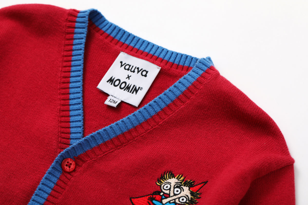 Vauva x Moomin - Baby Moomin Long Sleeve Cardigan (Red)