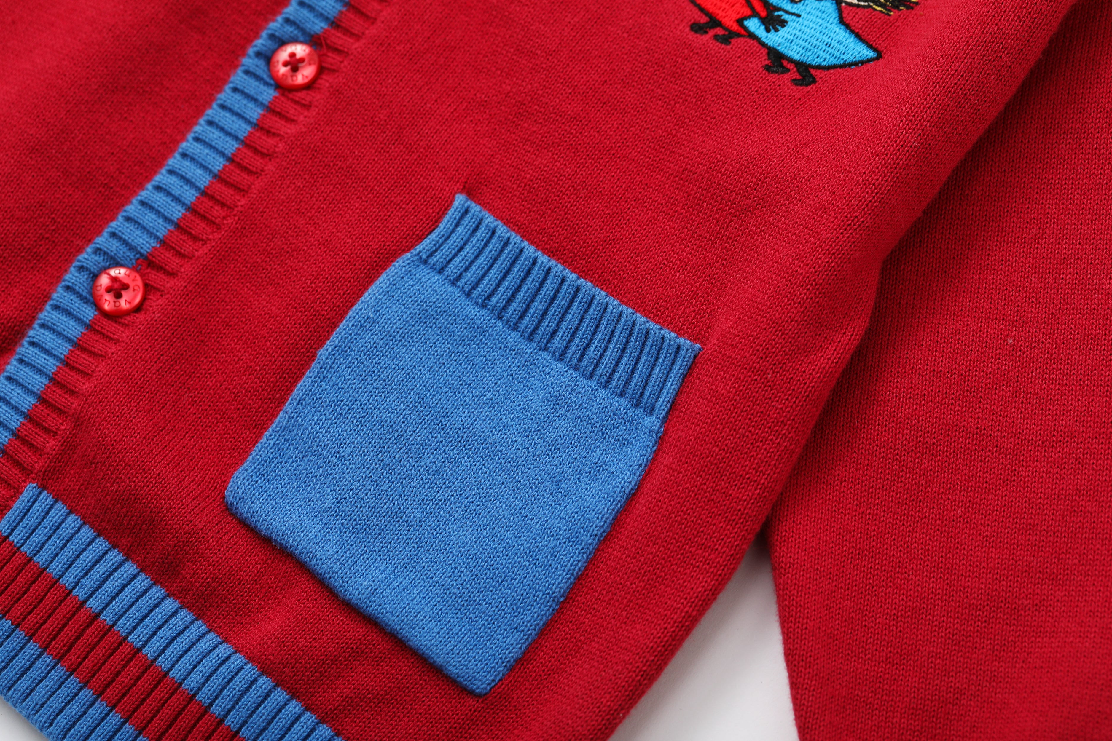 Vauva x Moomin Vauva x Moomin - Baby Thingumy &amp; Bob Embroidered Cardigan (Red) CARDIGAN