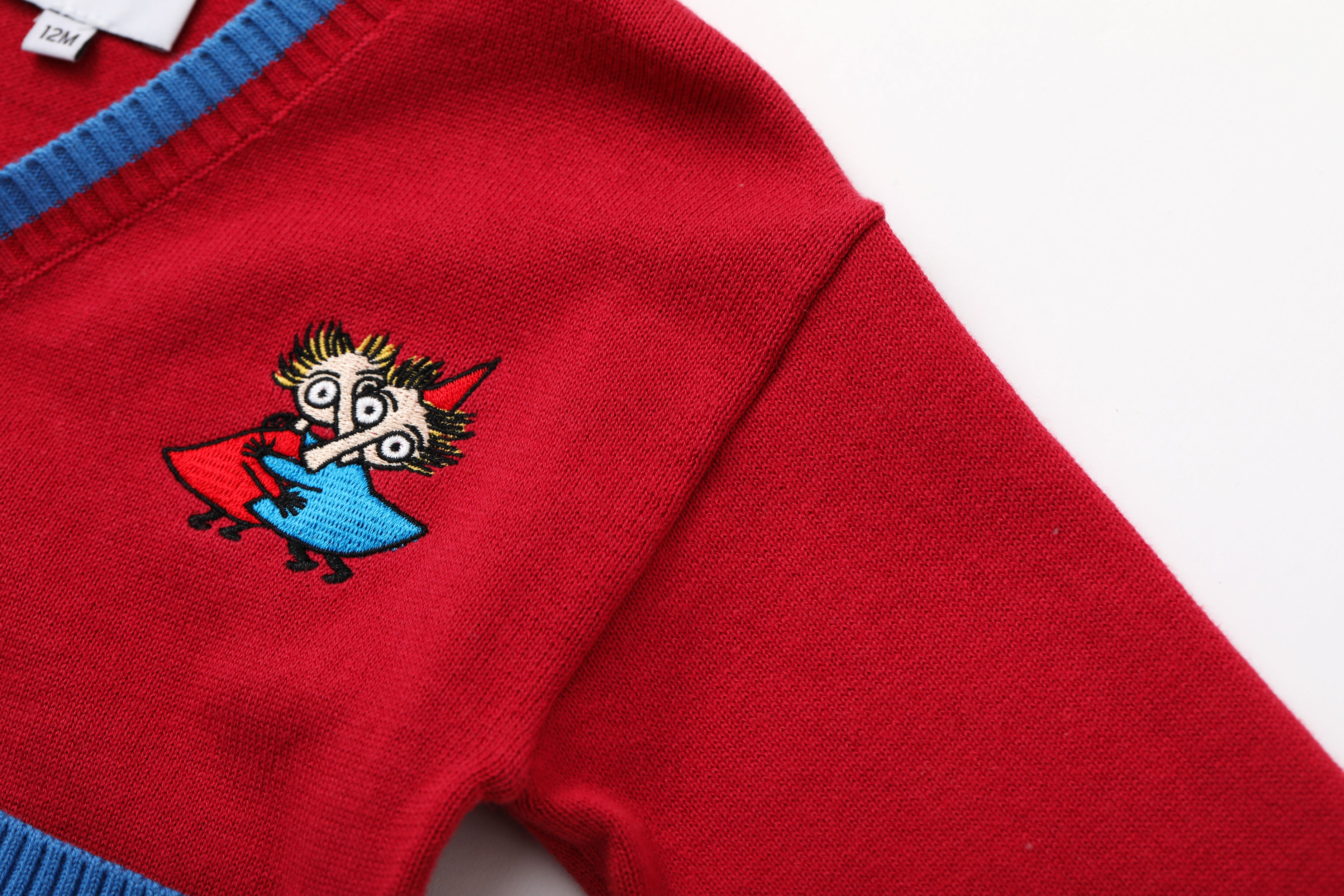 Vauva x Moomin Vauva x Moomin - Baby Thingumy &amp; Bob Embroidered Cardigan (Red) CARDIGAN