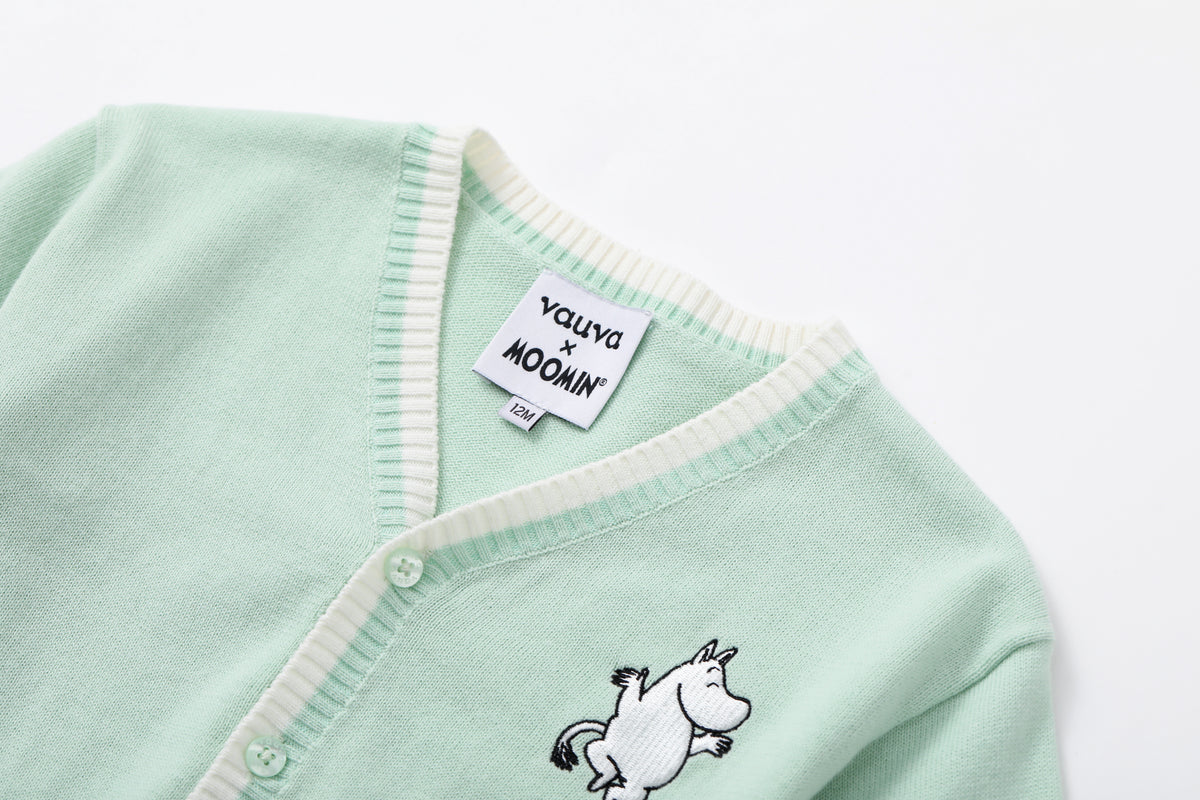 Vauva x Moomin - Baby Moomin Long Sleeve Cardigan (Pastel Green)