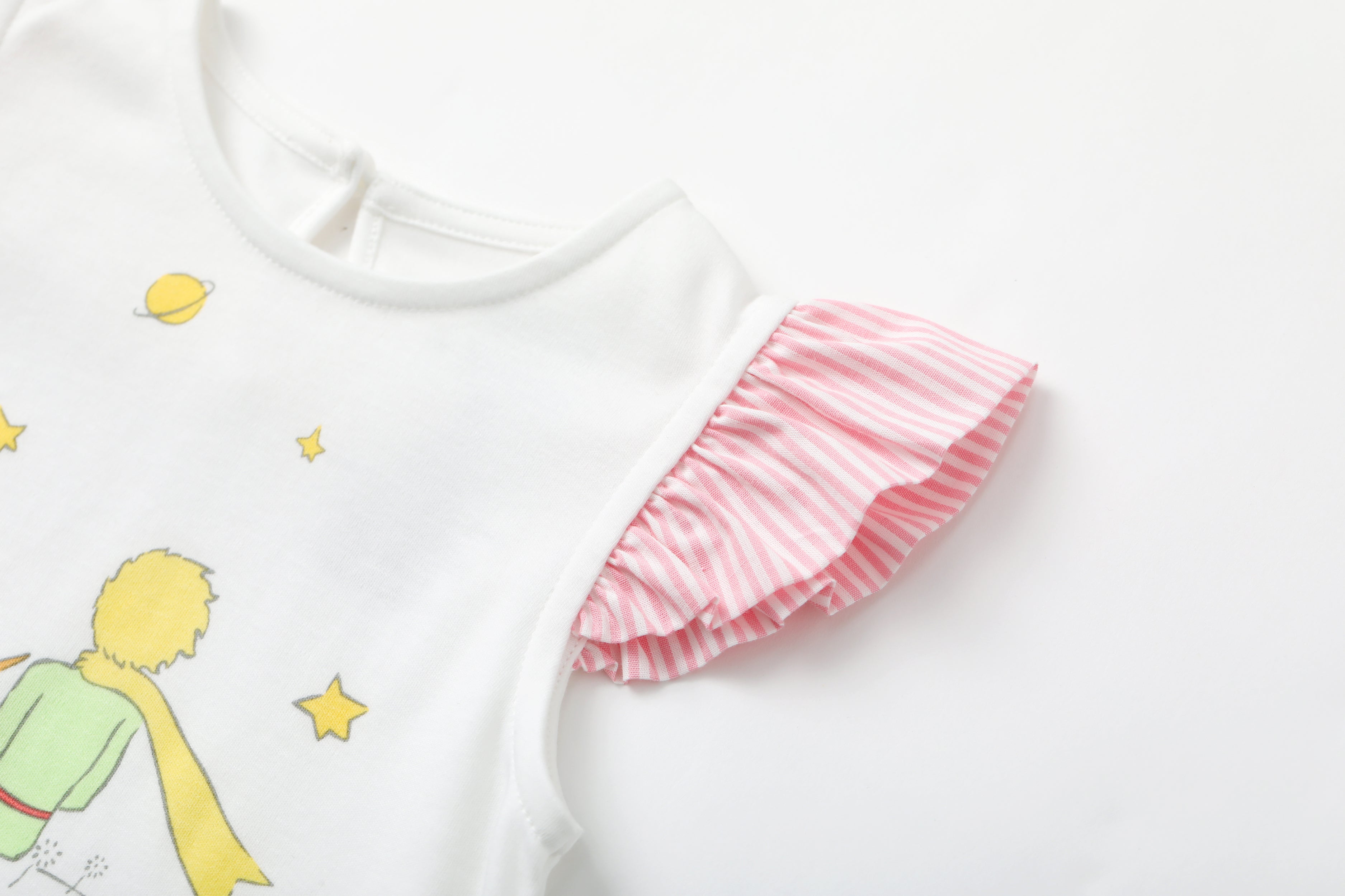 Vauva x Le Petit Prince Vauva x Le Petit Prince - Baby Girl Yarn Dyed Stripe Little Prince Print T-shirt Tops