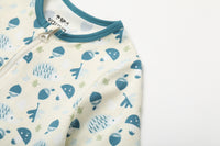 Vauva BBNS Forest Series - Organic Cotton Hedgehog Print Long Sleeve Romper (2-pack)