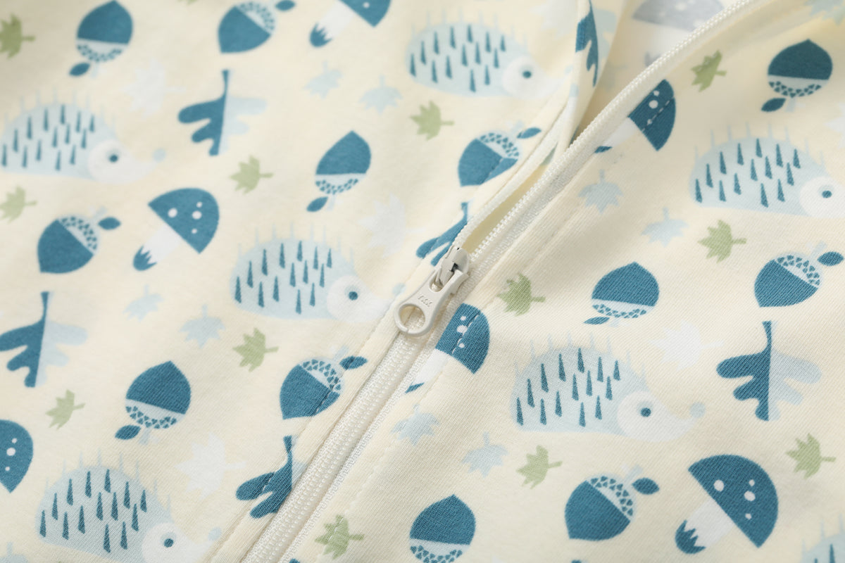 Vauva BBNS Forest Series - Organic Cotton Hedgehog Print Long Sleeve Romper (2-pack)