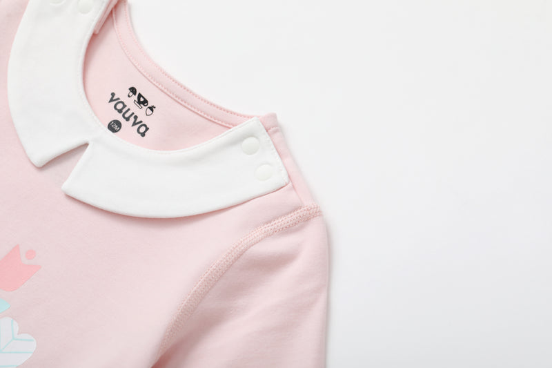 Vauva BBNS - Organic Cotton Pink Long-sleeved Bodysuits (2-pack) - My Little Korner