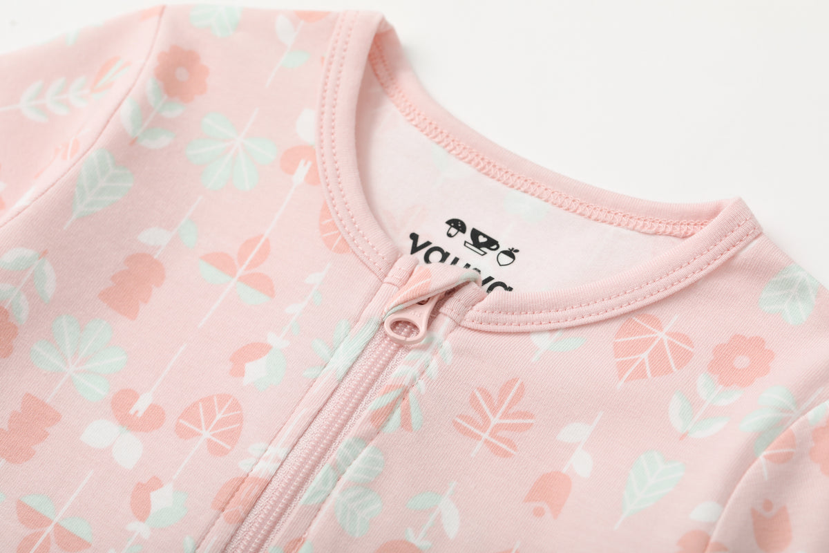 Vauva BBNS - Organic Cotton Pink Floral Pattern Bodysuits (2-pack) - My Little Korner