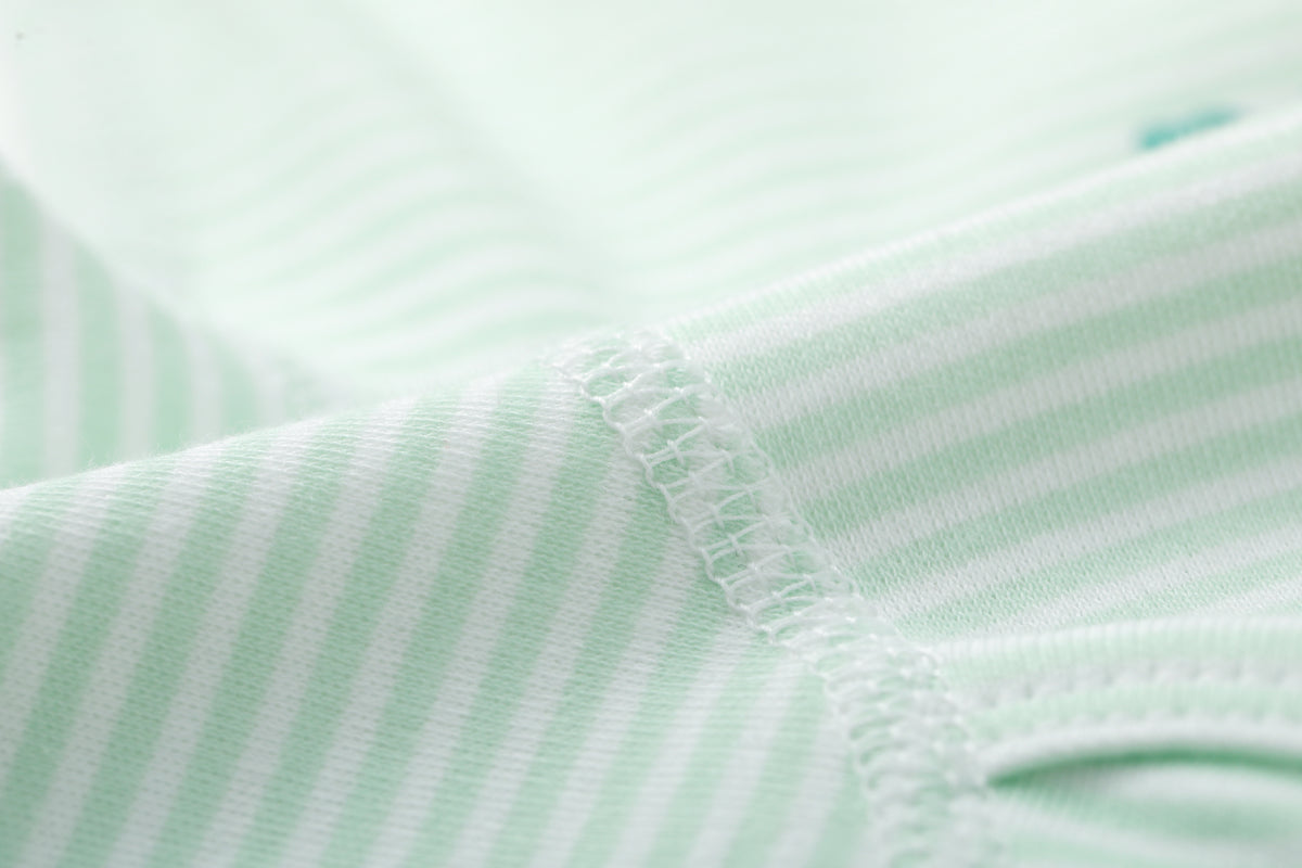 Vauva BBNS - Baby Anti-bacterial Organic Cotton Bodysuits (2-pack Green/Strips) - My Little Korner