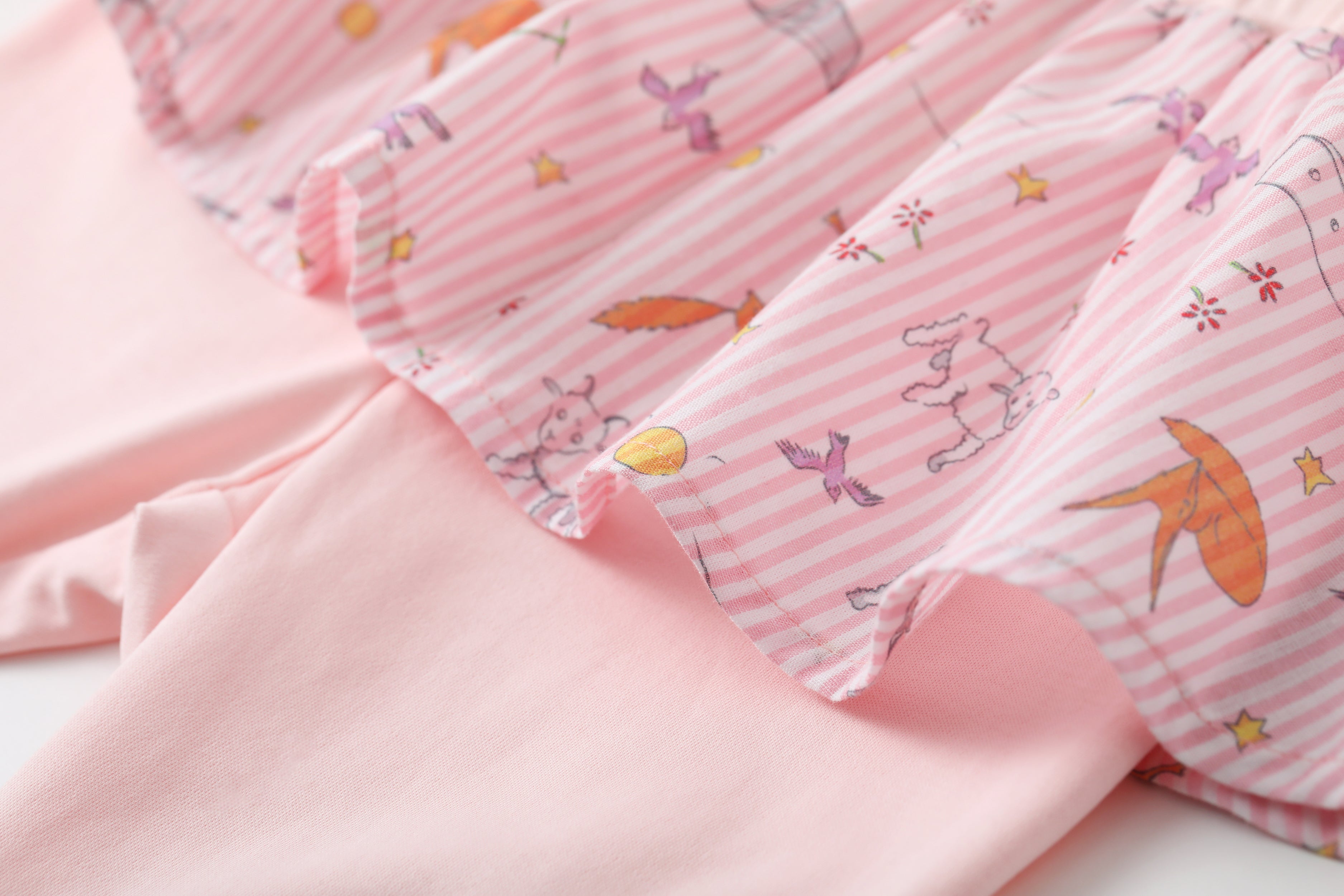 Vauva x Le Petit Prince Vauva x Le Petit Prince - Baby Girl Yarn Dyed Stripe Frill Pants- Pink Pants