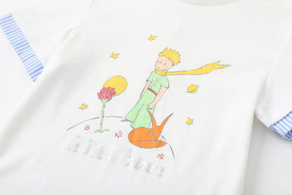 Vauva x Le Petit Prince Vauva x Le Petit Prince - Toddler Boy Trims Yarn Dyed Strip Print T-shirt - White Tops