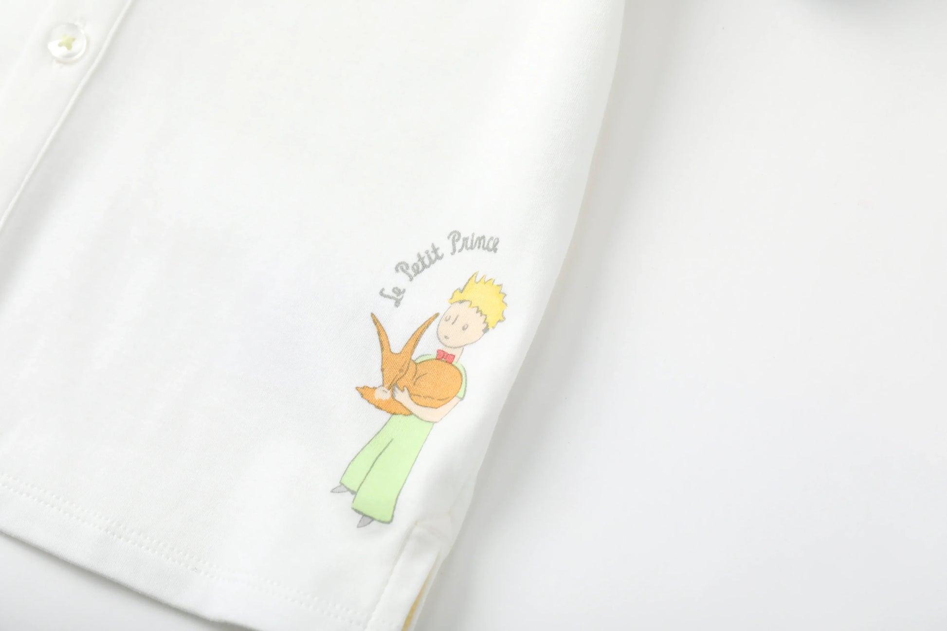 Vauva x Le Petit Prince Vauva x Le Petit Prince - Toddler Boy Trims Yarn Dyed Stripe Polo Shirt - White Polo Shirt