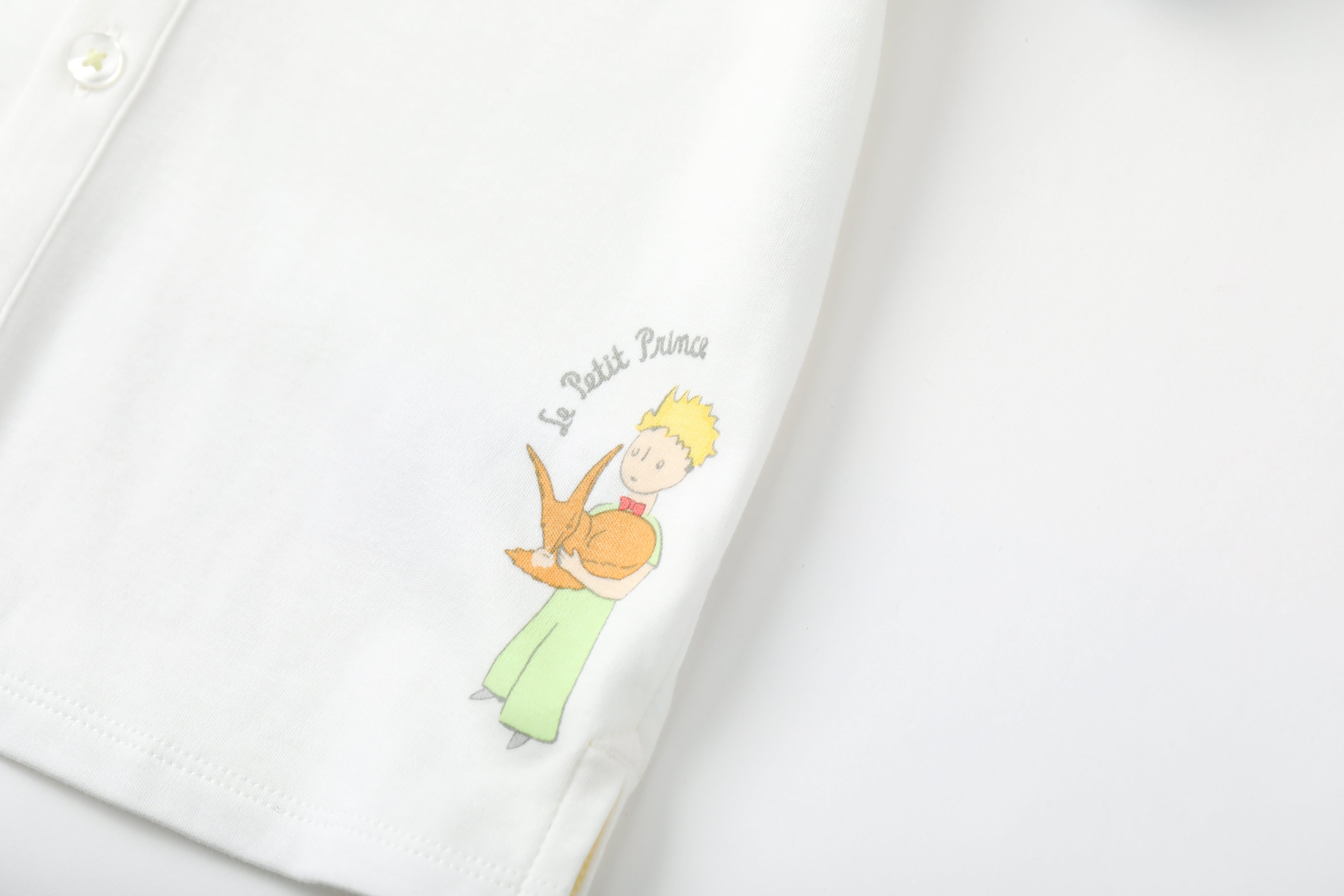 Vauva x Le Petit Prince Vauva x Le Petit Prince - Toddler Boy Trims Yarn Dyed Stripe Polo Shirt - White Polo Shirt