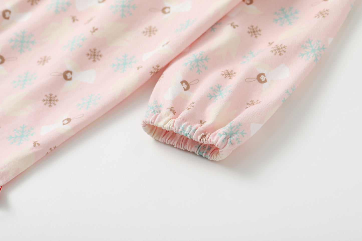 Angel-Print Puritan Collar Romper