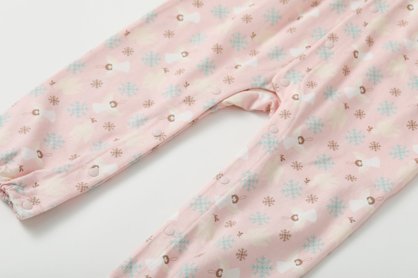 Angel-Print Puritan Collar Romper