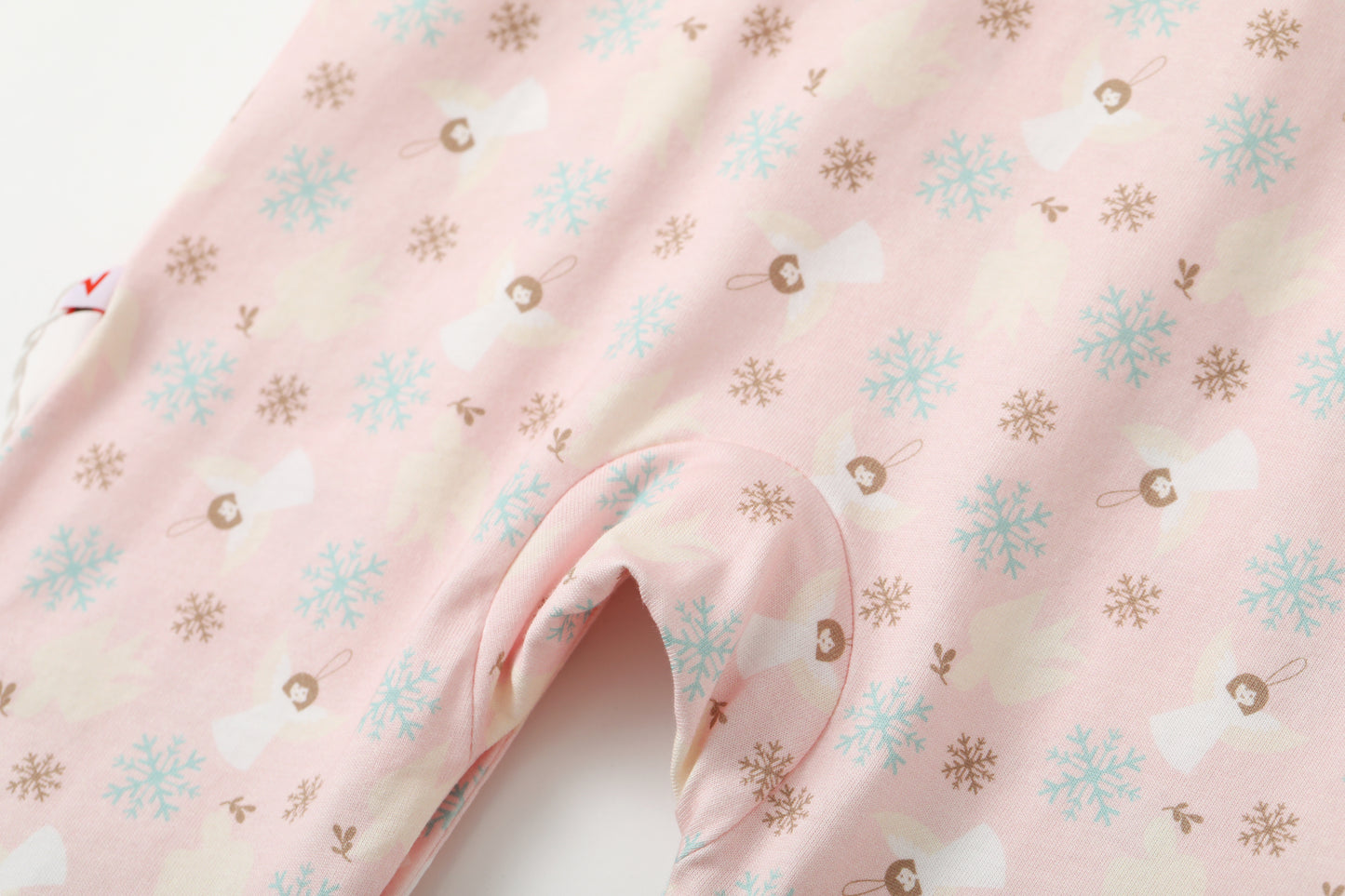 Angel-Print Puritan Collar Romper