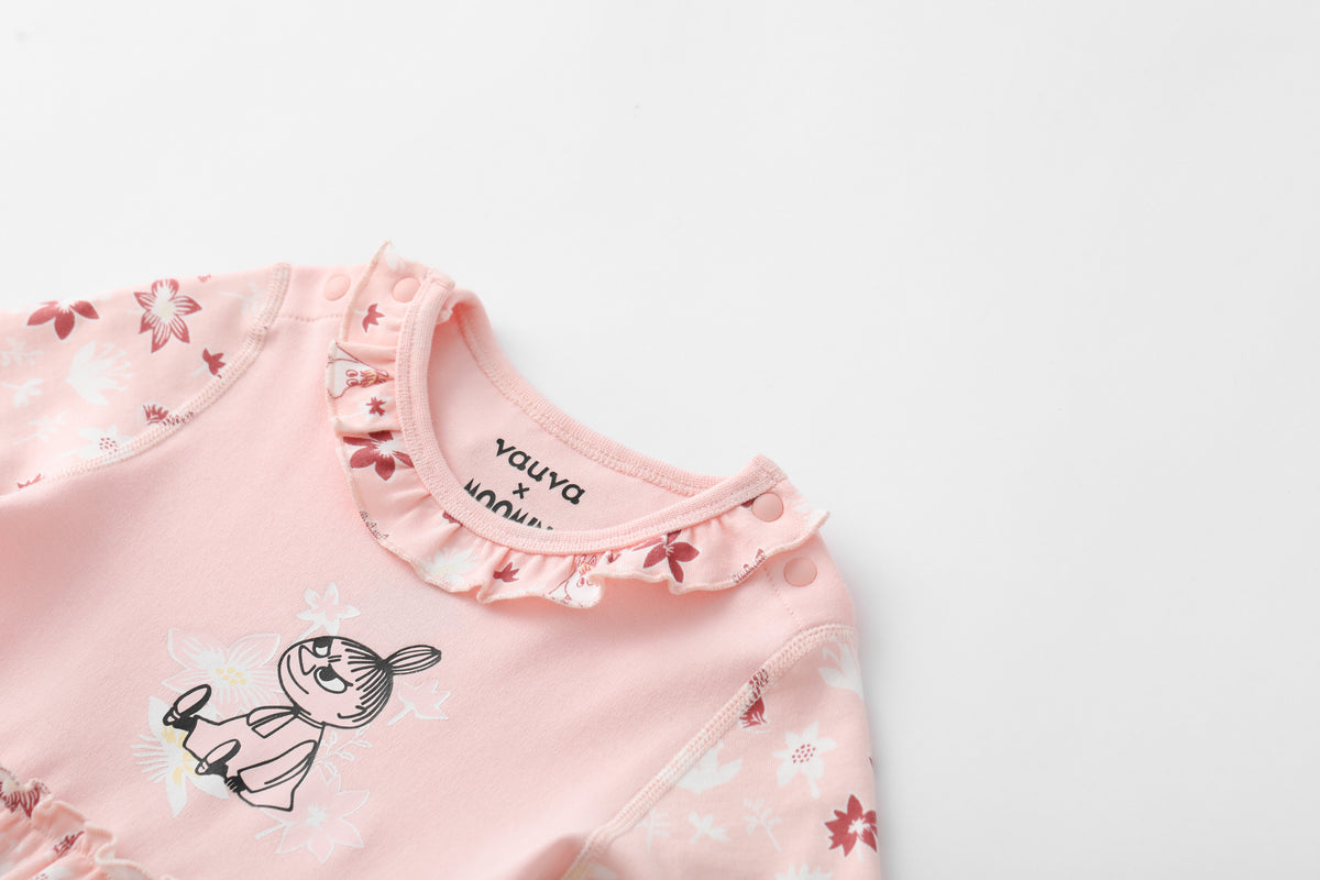 Vauva x Moomin FW23 - Baby Girls Moomin Print Cotton Long Sleeve Bodysuit (Pink) product image 1