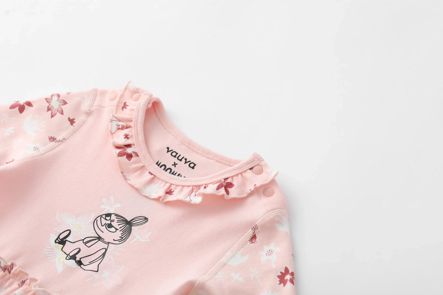 Vauva x Moomin Vauva x Moomin FW23 - Baby Girls Moomin Print Cotton Long Sleeve Bodysuit (Pink) Bodysuit