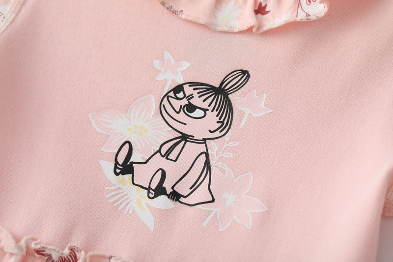 Vauva x Moomin FW23 - Baby Girls Moomin Print Cotton Long Sleeve Bodysuit (Pink) product image 2
