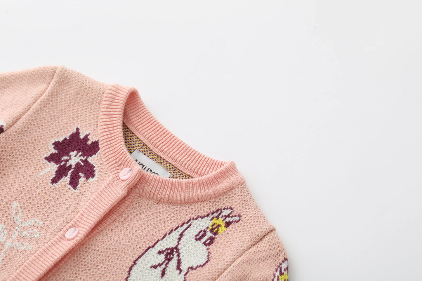 Vauva x Moomin Vauva x Moomin FW23 - Baby Girls Moomin Pattern Long Sleeve Knit Jacket (Pink) Coat & Jacket