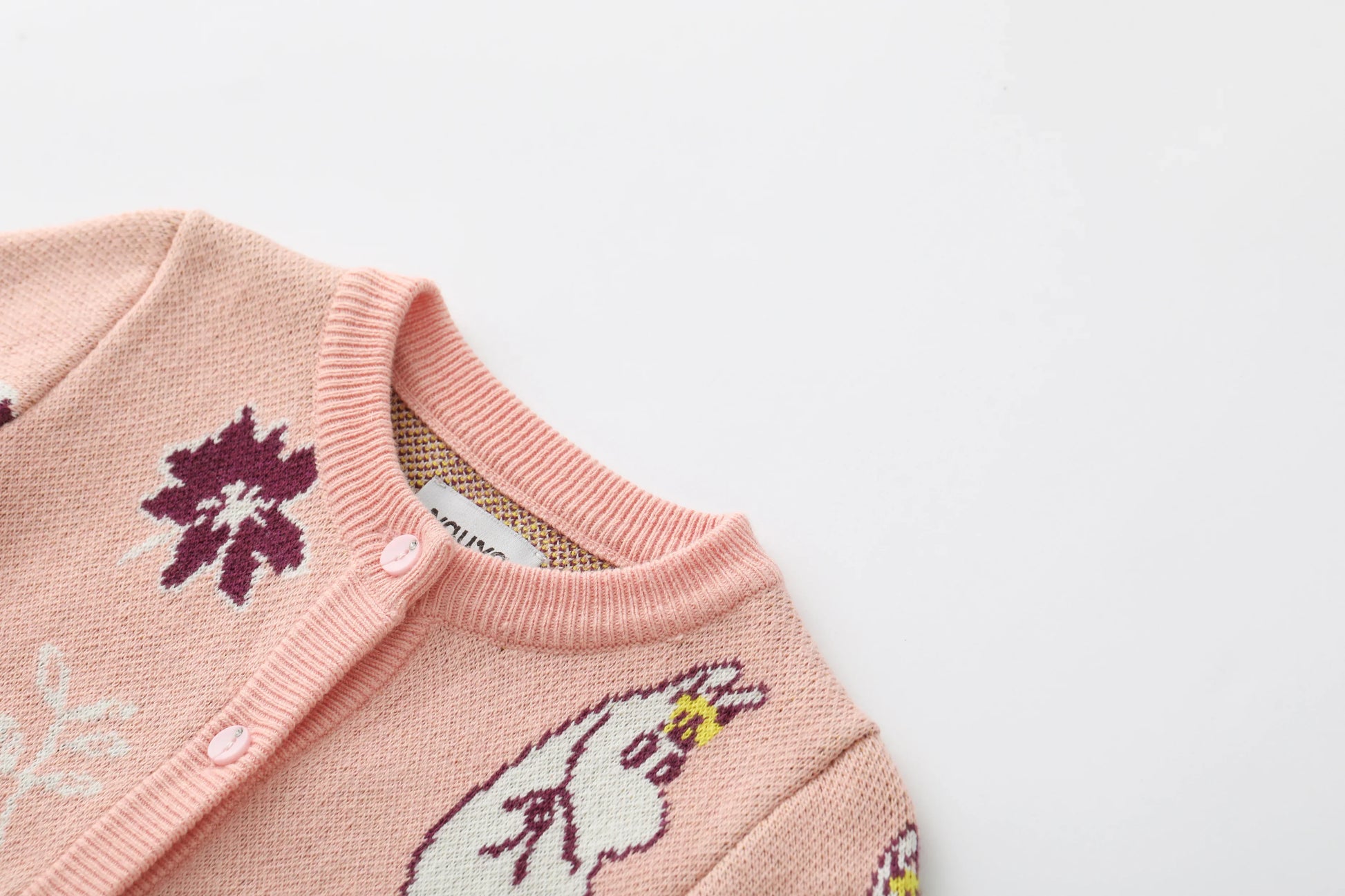 Vauva x Moomin Vauva x Moomin FW23 - Baby Girls Moomin Pattern Long Sleeve Knit Jacket (Pink) Coat & Jacket