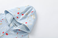 Vauva x Moomin FW23 - Baby Boys Moomin All Over Print Cotton Hood Long Sleeve Romper (Blue)