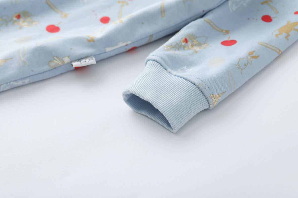 Vauva x Moomin FW23 - Baby Boys Moomin All Over Print Cotton Hood Long Sleeve Romper (Blue) product image 4