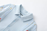 Vauva x Moomin FW23 - Baby Boys Moomin Semi-Print Cotton Long Sleeve Romper (Blue) product image 1