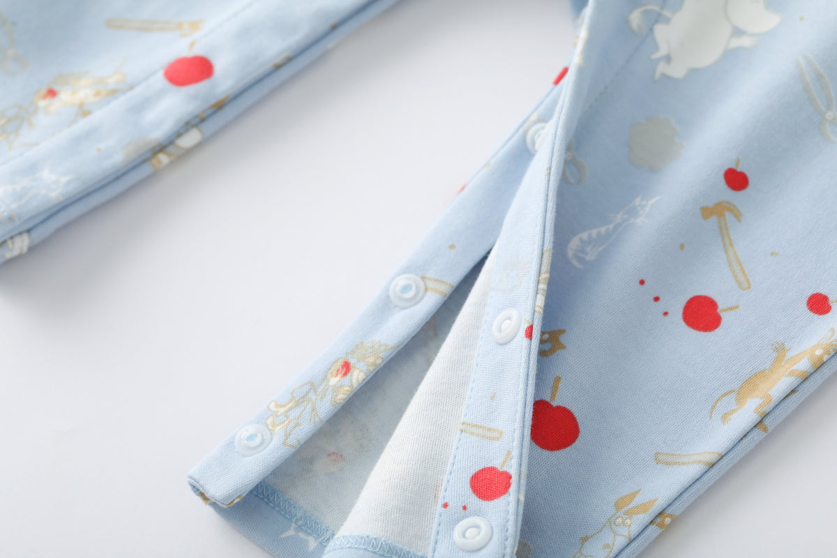 Vauva x Moomin FW23 - Baby Boys Moomin Semi-Print Cotton Long Sleeve Romper (Blue) product image 2