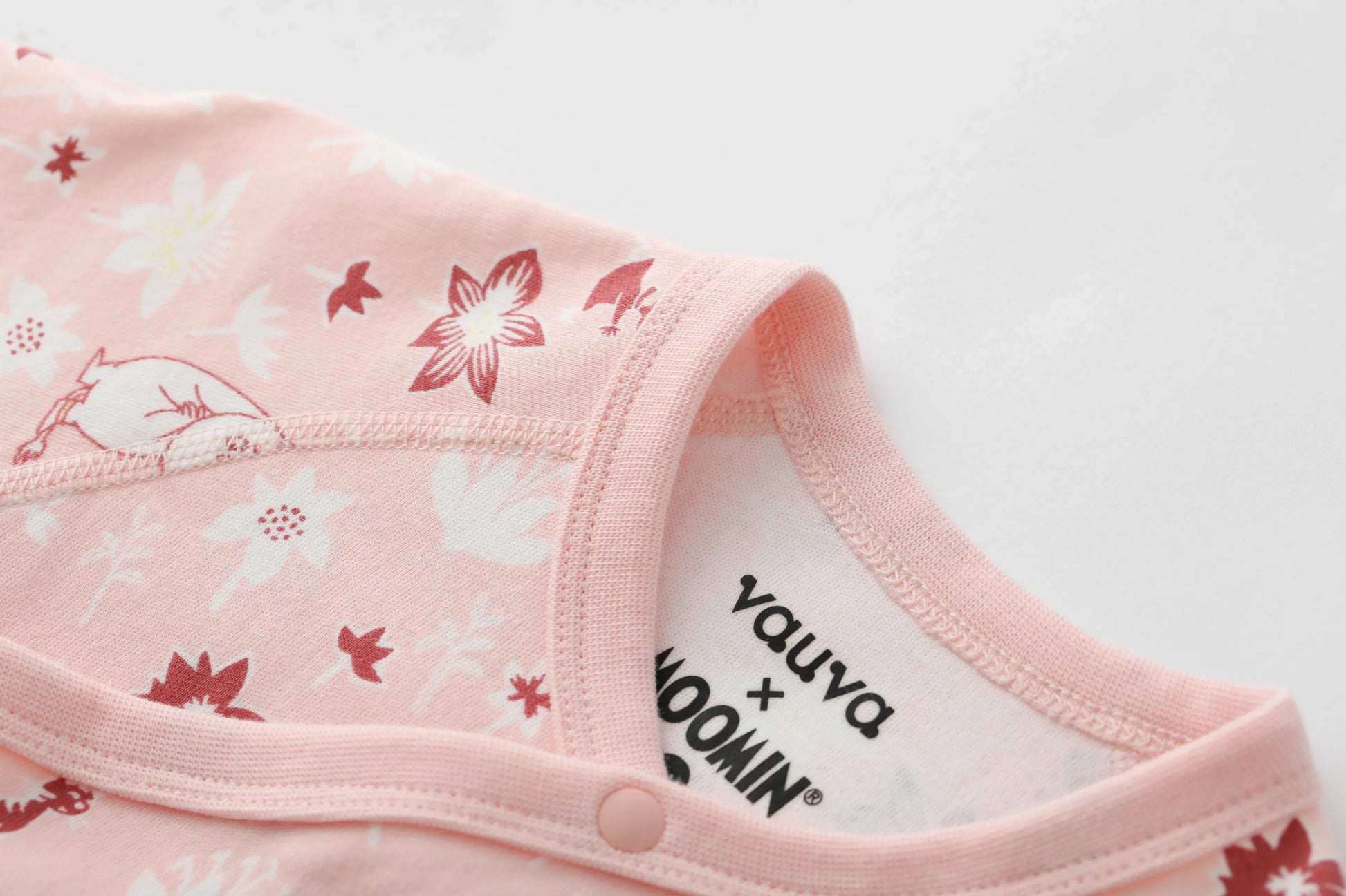 Vauva x Moomin Vauva x Moomin FW23 - Baby Girls Moomin All Over Print Cotton Long Sleeve Bodysuit (Pink) Bodysuit