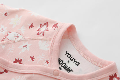 Vauva x Moomin Vauva x Moomin FW23 - Baby Girls Moomin All Over Print Cotton Long Sleeve Bodysuit (Pink) Bodysuit