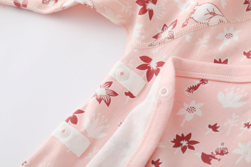 Vauva x Moomin FW23 - Baby Girls Moomin All Over Print Cotton Long Sleeve Bodysuit (Pink) product image 4