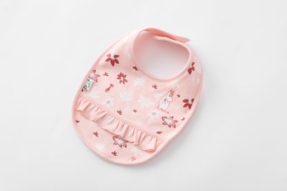 Vauva x Moomin Vauva x Moomin FW23 - Baby Girls Moomin All Over Print Ruffle Cotton Bib (Pink) Bib