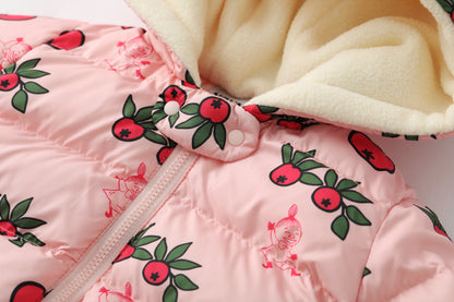 Vauva x Moomin Vauva x Moomin FW23 - Baby Girls Moomin Print Coat with Hood (Pink) Coat &amp; Jacket