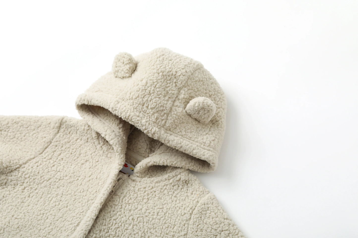 Bear-Embroidered Teddy Pramsuit